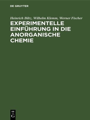 cover image of Experimentelle Einführung in die anorganische Chemie